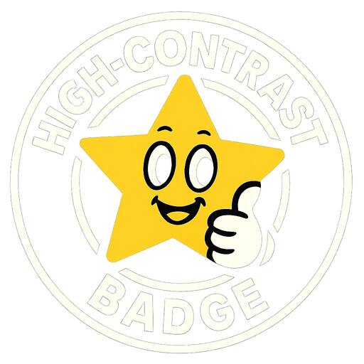 High-contrast badge