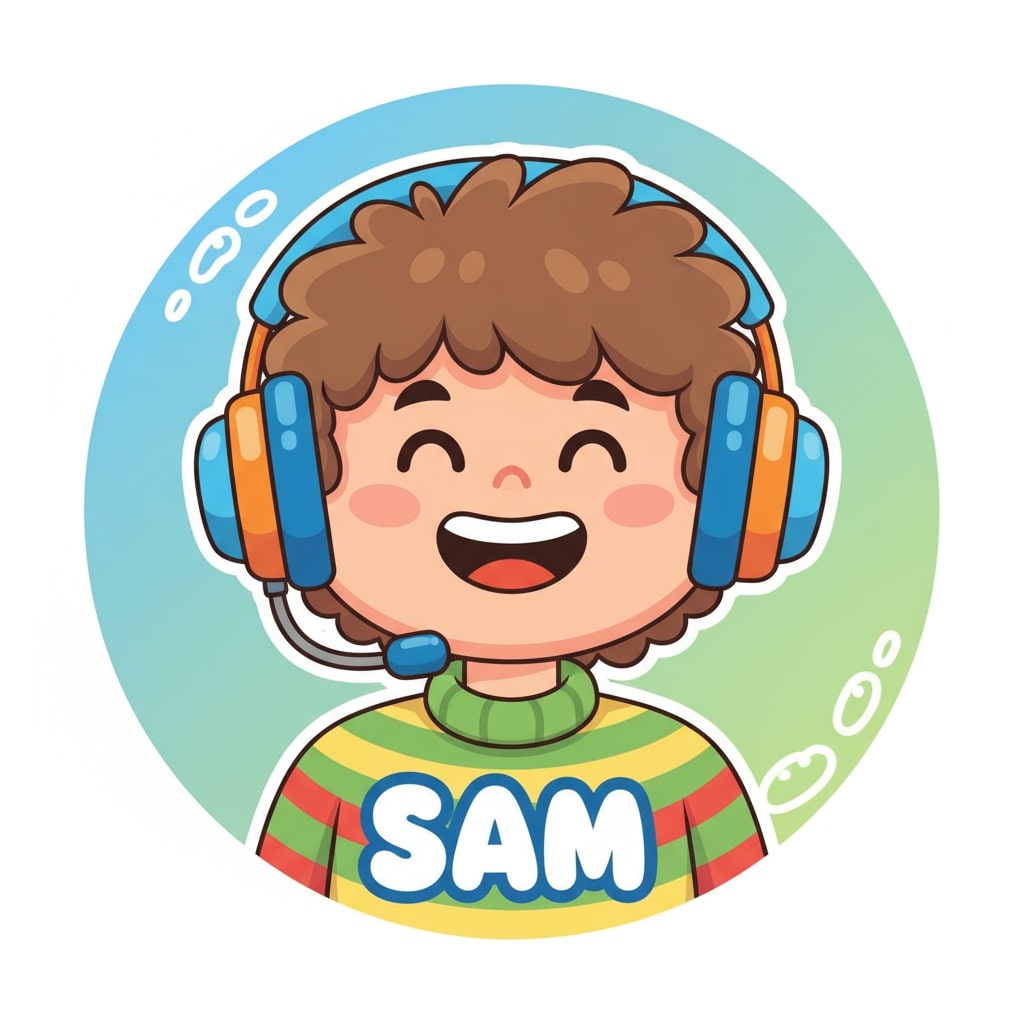 Avatar of Sam — smiling with headphones