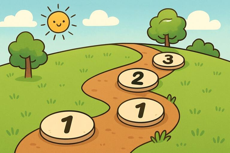 Illustration: friendly lane with step markers