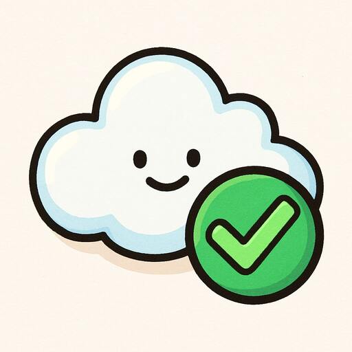 Cloud with check mark: offline-friendly
