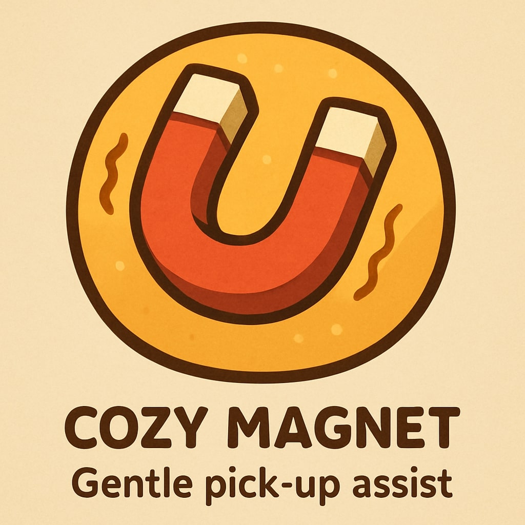 Magnet badge indicating gentle pick-up assist